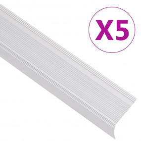 Stair Nosings in L-shape 5 pcs Aluminum 39.4 " Silver