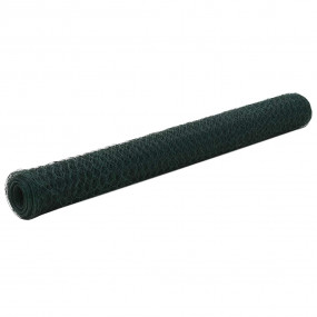 Chicken Wire Fence Steel with PVC Coating 82.0x3.9' Gre...