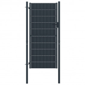 Fence Gate PVC and Steel 39.4x64.6" Anthracite