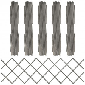Trellis Fences 5 pcs Grey Solid Firwood 70.9x23.6"
