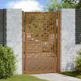 Patio Gate 41.3x61.0" Weathering Steel Cross Design