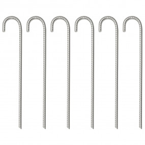 Tent Pegs 6 pcs 14.6 " 0.39 " Galvanized Steel