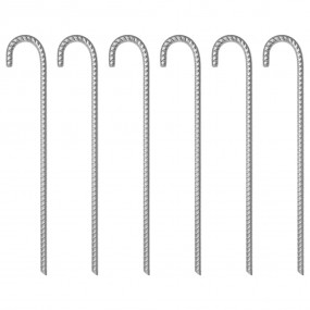 Tent Pegs 6 pcs 16.3 " 0.47 " Galvanized Steel