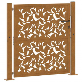 Patio Gate 41.3x41.3" Weathering Steel Leaf Design