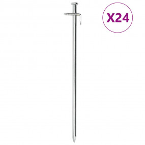 Tent Pegs 24 pcs 11.8 " 0.31 " Galvanized Steel