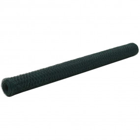Chicken Wire Fence Steel with PVC Coating 82.0x4.9' Gre...