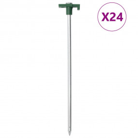 Tent Pegs 24 pcs 9.8 " 0.28 " Galvanized Steel and PP
