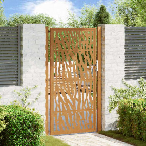 Patio Gate 41.3x70.9" Weathering Steel Trace Design