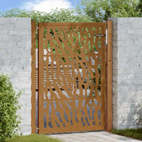 Patio Gate 41.3x51.2" Weathering Steel Trace Design