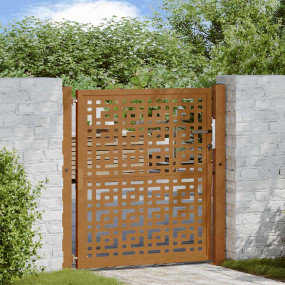 Patio Gate 41.3x41.3" Weathering Steel Cross Design