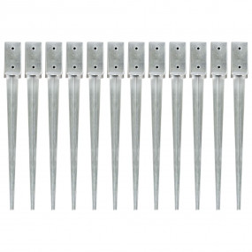 Ground Spikes 12 pcs Silver 2.8x2.8x29.5" Galvanized St...