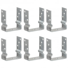 Fence Anchors 6 pcs Silver 4.7x2.4x5.9" Galvanized Stee...