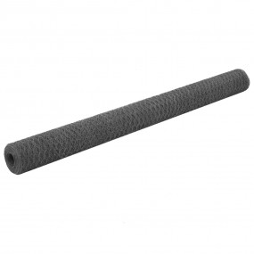 Chicken Wire Fence Steel with PVC Coating 82.0x4.9' Gre...
