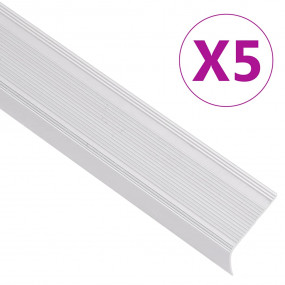 Stair Nosings in L-shape 5 pcs Aluminum 35.4 " Silver