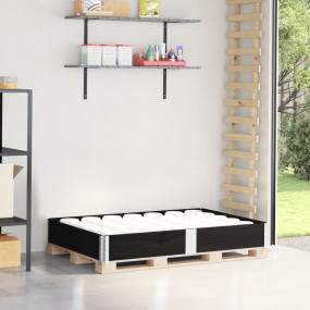 Pallet Collar Black 59.1x39.4" Solid Wood Pine