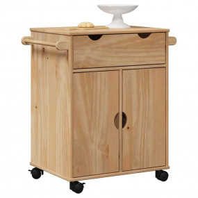 Kitchen Trolley "OTTA" 23.2x17.7x31.5" Solid Wood Pine