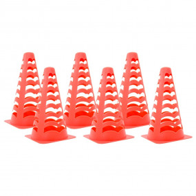 Football Cones 6 pcs Stackable Orange 5.1x5.1x8.9"