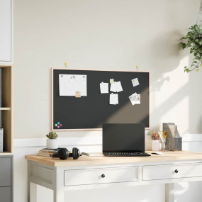 Chalkboard with Solid Pine Wood Frame Black 39.4x21.7"