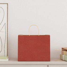 Paper Bags 250 pcs with Handles Red 12.6x8.7x9.4"