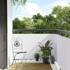 Balcony Screen White 157.5x31.5" Poly Rattan