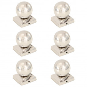 Post Caps 6 pcs Globe Final Stainless Steel 3.58x3.58"