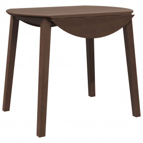 Dining Table Brown Solid Wood Rubber