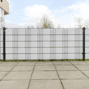 Balcony Screens 5 pcs White 100.4x7.5" Poly Rattan