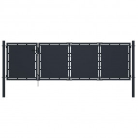 Patio Gate Steel 137.8x29.5" Anthracite