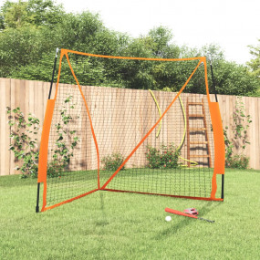 Portable Baseball Net Orange&Black 183x182x72.0 " Steel...