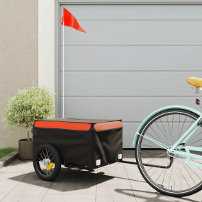 Bike Trailer Black and Orange 66.1 lb Iron