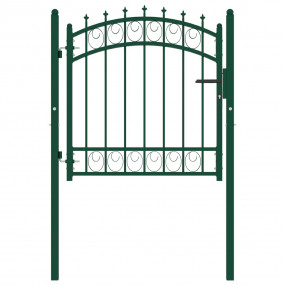 Fence Gate with Spikes Steel 39.4x39.4" Green