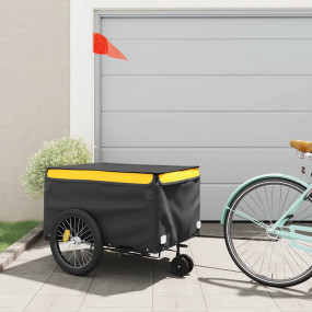 Bike Trailer Black and Yellow 99.2 lb Iron