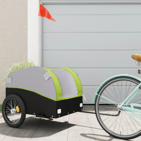 Bike Trailer Black and Green 99.2 lb Iron