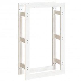 Firewood Rack White 23.6x9.8x39.4" Solid Wood Pine