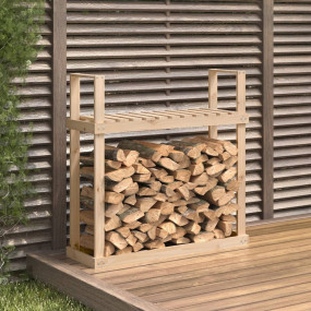 Firewood Rack 43.3x13.8x42.7" Solid Wood Pine