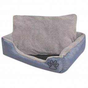 Dog Bed with Padded Cushion Size XL Grey