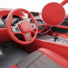 Car Films 2 pcs 4D Red 39.4x59.1"+19.7x59.1"