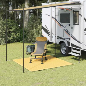 Tent Carpet Beige 98.4x98.4" HDPE