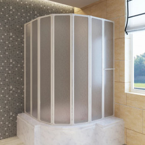 Shower Bath Screen Wall 55.1 x 66.1" 7 Panels Foldable ...
