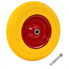 Wheelbarrow Wheel with Axle Solid PU 4.00-8 15.35 "