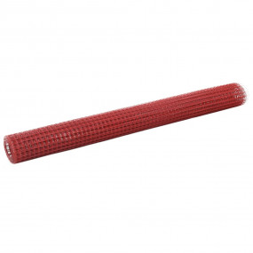 Chicken Wire Fence Steel with PVC Coating 82.0x4.9' Red
