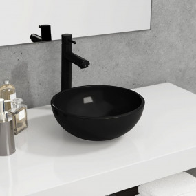 Basin Tempered Glass 11.8x4.7" Black