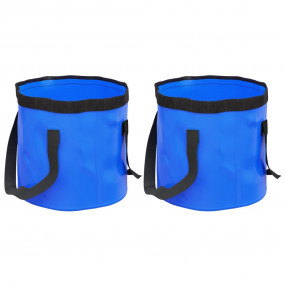 Folding Buckets 2 pcs Blue 5.3 gal PVC