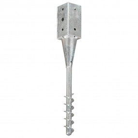 Ground Spikes 2 pcs Silver 3.9x3.9x22.4" Galvanized Ste...