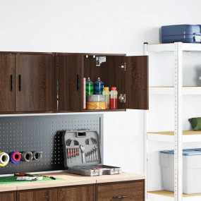 Garage Wall Cabinet Brown Oak Engineered Wood