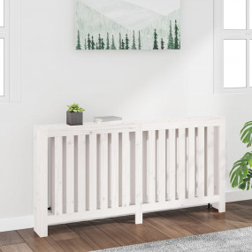 Radiator Cover White 66.5x7.5x33.1" Solid Wood Pine