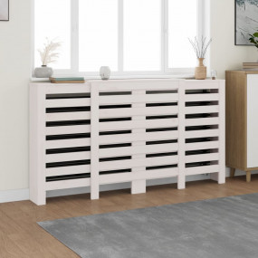 Radiator Cover White 82.7x8.3x33.5" Solid Wood Pine