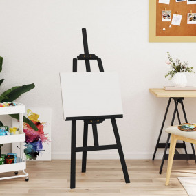 Easel Stand Black 21.1x37.4x50.0" Solid Wood Pine