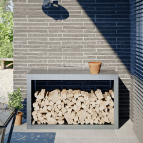 Firewood Rack 39.4x15.7x23.6" Galvanized Steel
