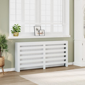 Radiator Cover White 68.9x7.9x32.3" Engineered Wood